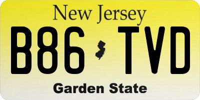 NJ license plate B86TVD