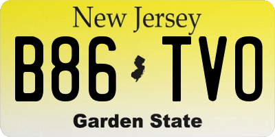 NJ license plate B86TVO