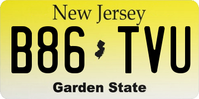 NJ license plate B86TVU