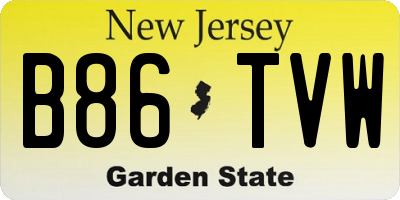 NJ license plate B86TVW
