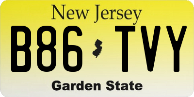 NJ license plate B86TVY