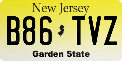 NJ license plate B86TVZ