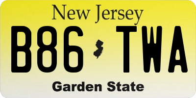 NJ license plate B86TWA