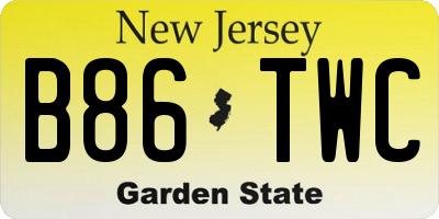 NJ license plate B86TWC