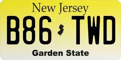 NJ license plate B86TWD