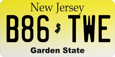 NJ license plate B86TWE