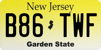 NJ license plate B86TWF