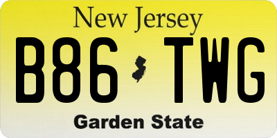 NJ license plate B86TWG