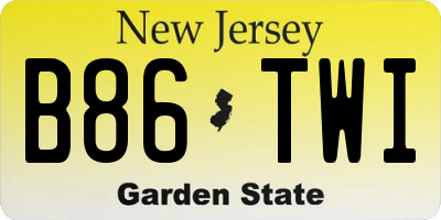 NJ license plate B86TWI