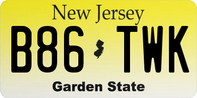 NJ license plate B86TWK