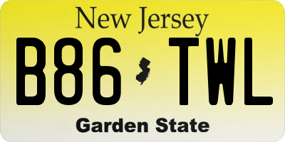 NJ license plate B86TWL