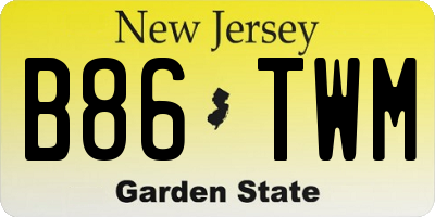 NJ license plate B86TWM