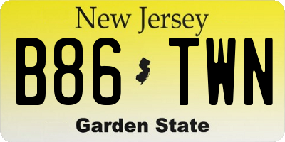 NJ license plate B86TWN