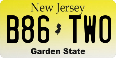 NJ license plate B86TWO