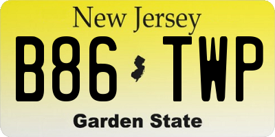NJ license plate B86TWP