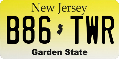 NJ license plate B86TWR