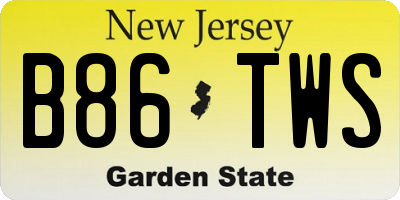 NJ license plate B86TWS