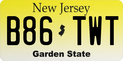 NJ license plate B86TWT