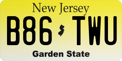 NJ license plate B86TWU