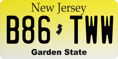 NJ license plate B86TWW