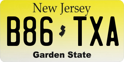 NJ license plate B86TXA