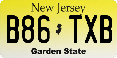 NJ license plate B86TXB