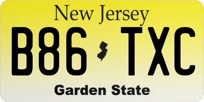 NJ license plate B86TXC