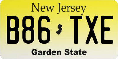 NJ license plate B86TXE