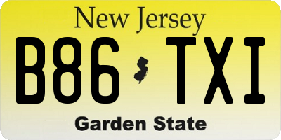NJ license plate B86TXI