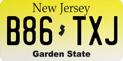NJ license plate B86TXJ