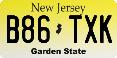 NJ license plate B86TXK