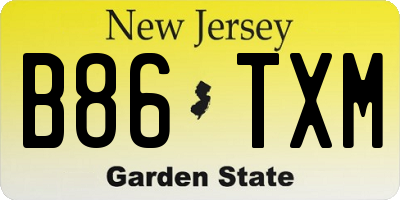 NJ license plate B86TXM