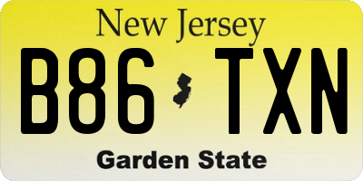 NJ license plate B86TXN