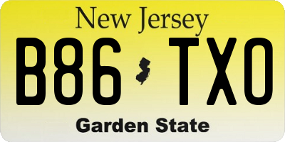NJ license plate B86TXO