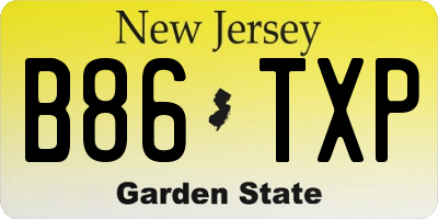 NJ license plate B86TXP