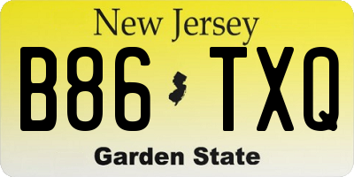 NJ license plate B86TXQ