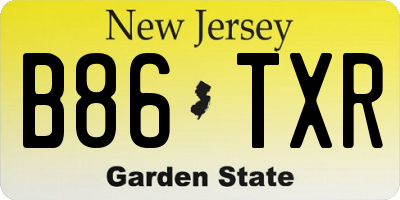 NJ license plate B86TXR