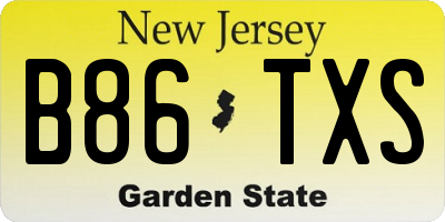 NJ license plate B86TXS