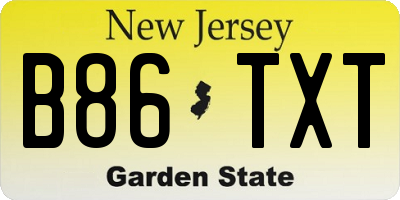 NJ license plate B86TXT
