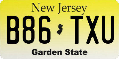 NJ license plate B86TXU