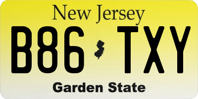 NJ license plate B86TXY