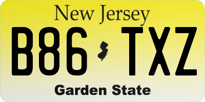NJ license plate B86TXZ