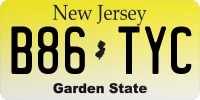 NJ license plate B86TYC