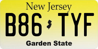 NJ license plate B86TYF