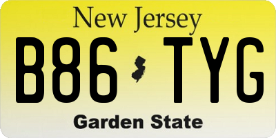 NJ license plate B86TYG