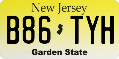 NJ license plate B86TYH