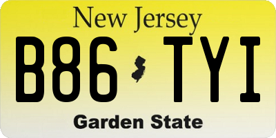 NJ license plate B86TYI