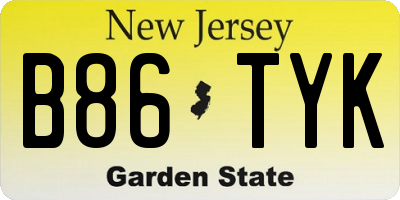 NJ license plate B86TYK