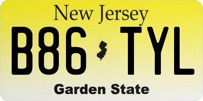 NJ license plate B86TYL