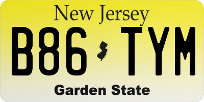 NJ license plate B86TYM